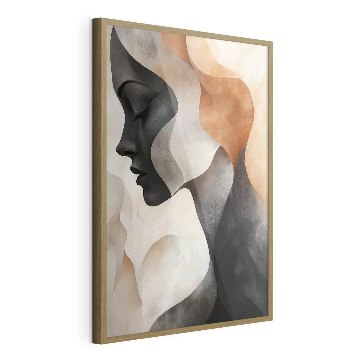 Poster Abstraktion mit dem Porträt einer Frau f45235