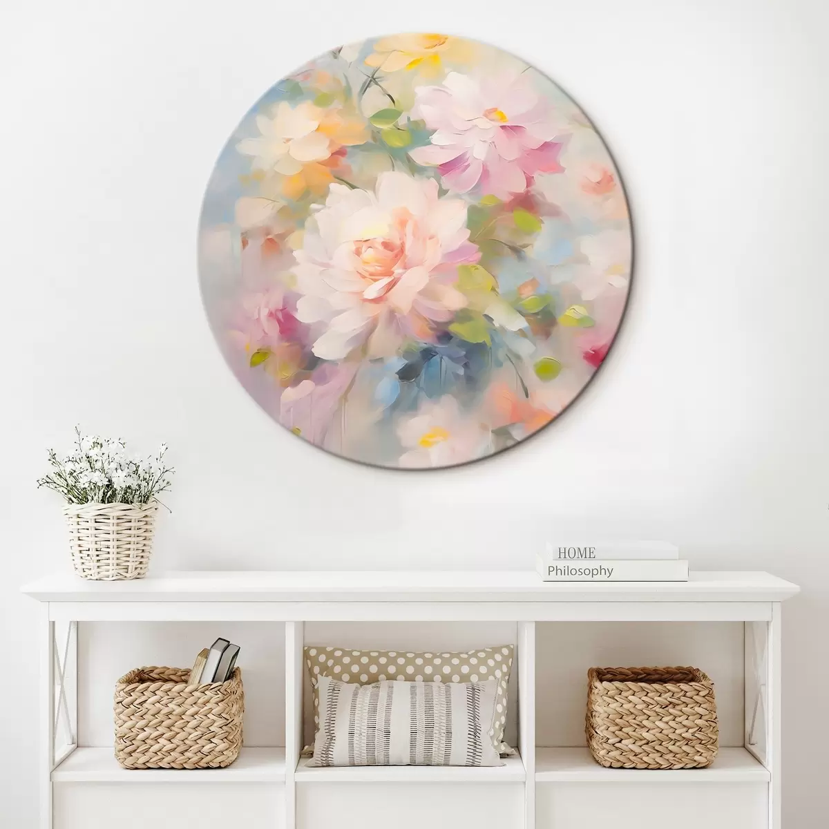 Runde Wandbilder Blumen Nachahmung Malerei r45301