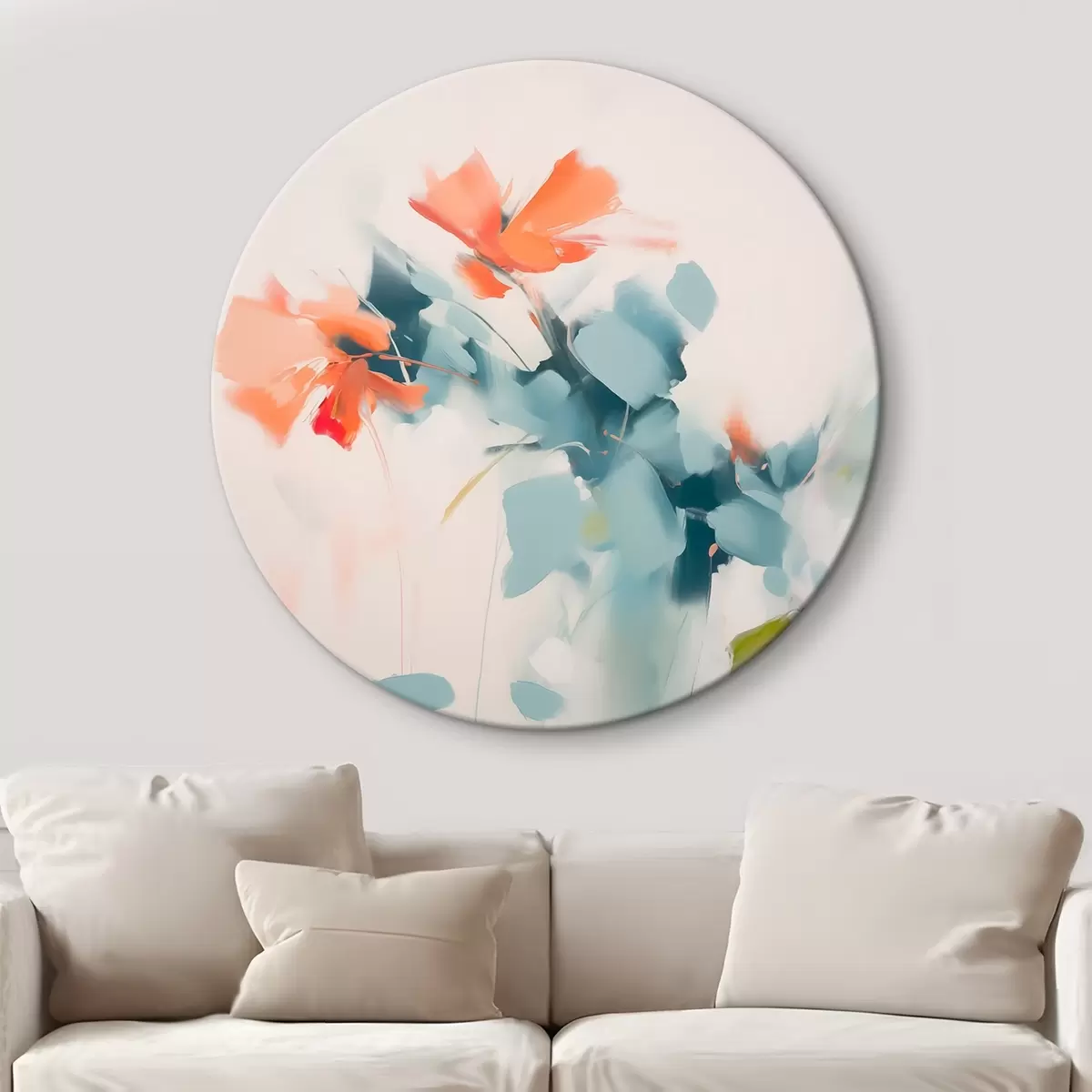 Runde Wandbilder Abstrakte Blumen Nachahmung Malerei r45303