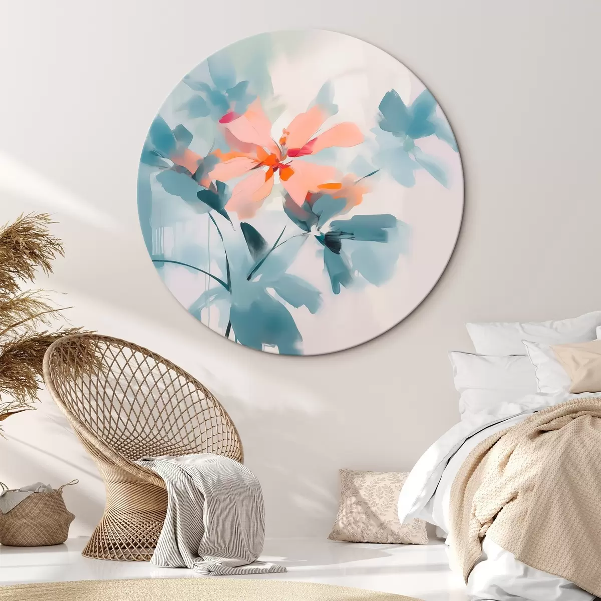 Runde Wandbilder Abstrakte Blumen r45304