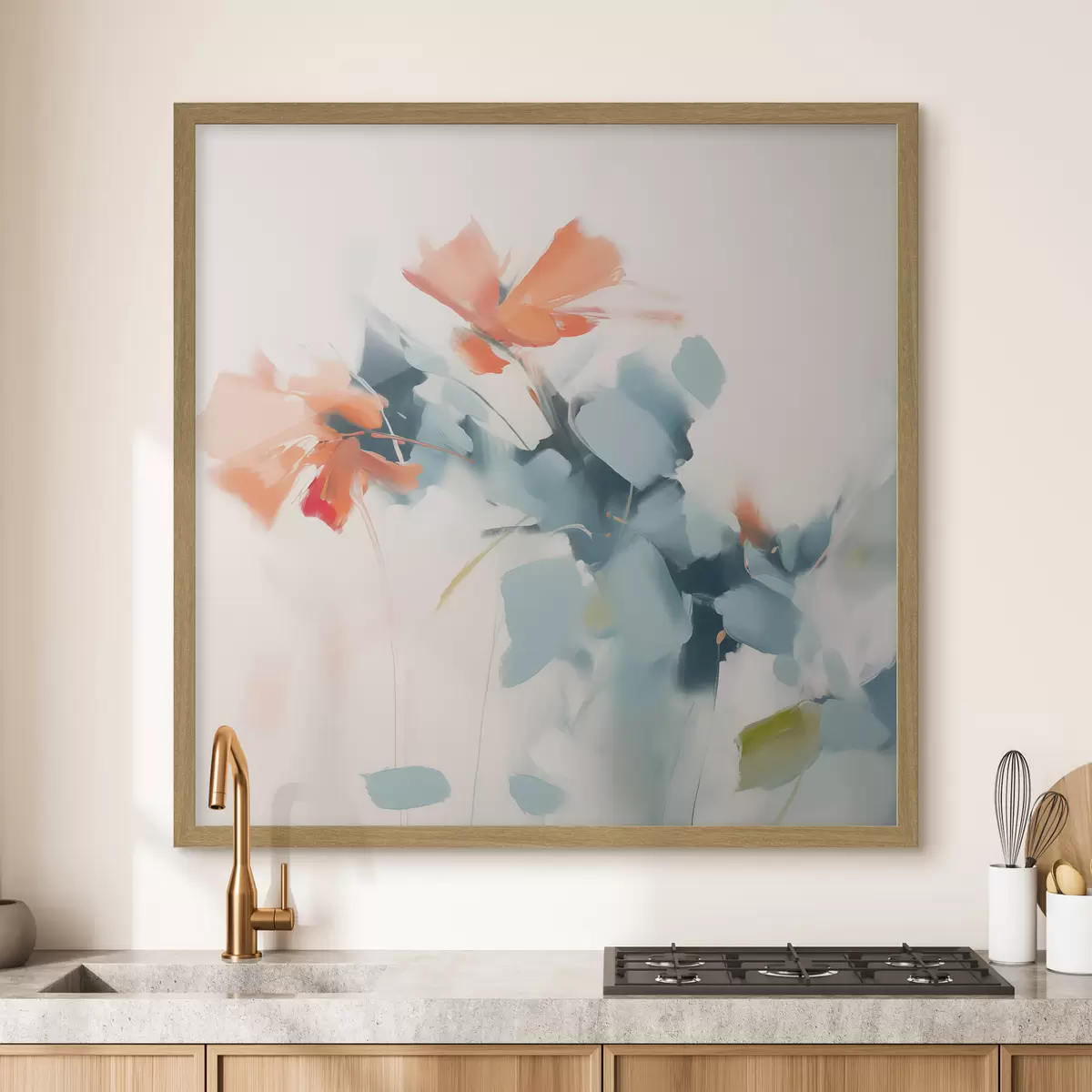 Poster Abstrakte Blumen Nachahmung Malerei f45303