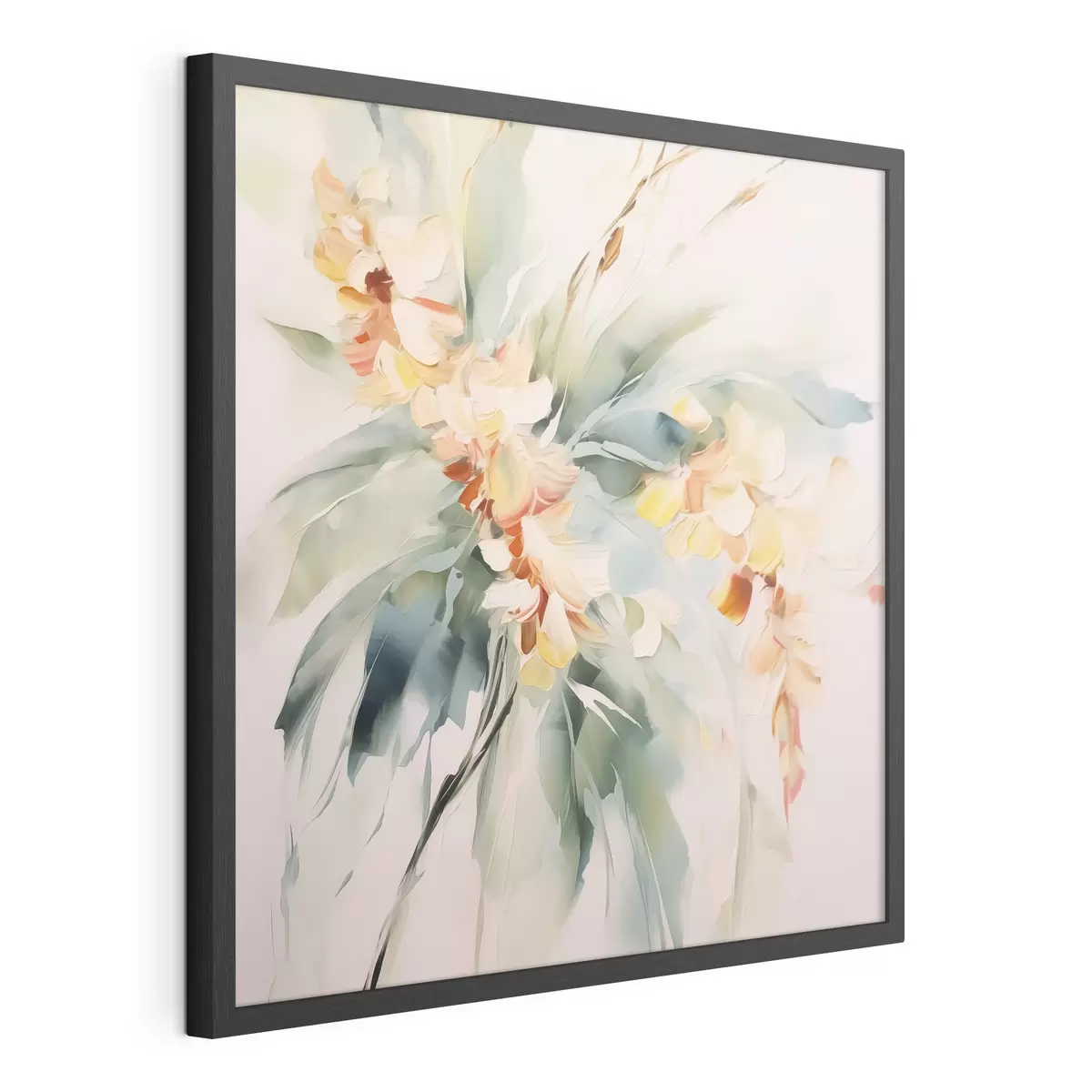 Poster Abstrakte Blumen im Laub f45305