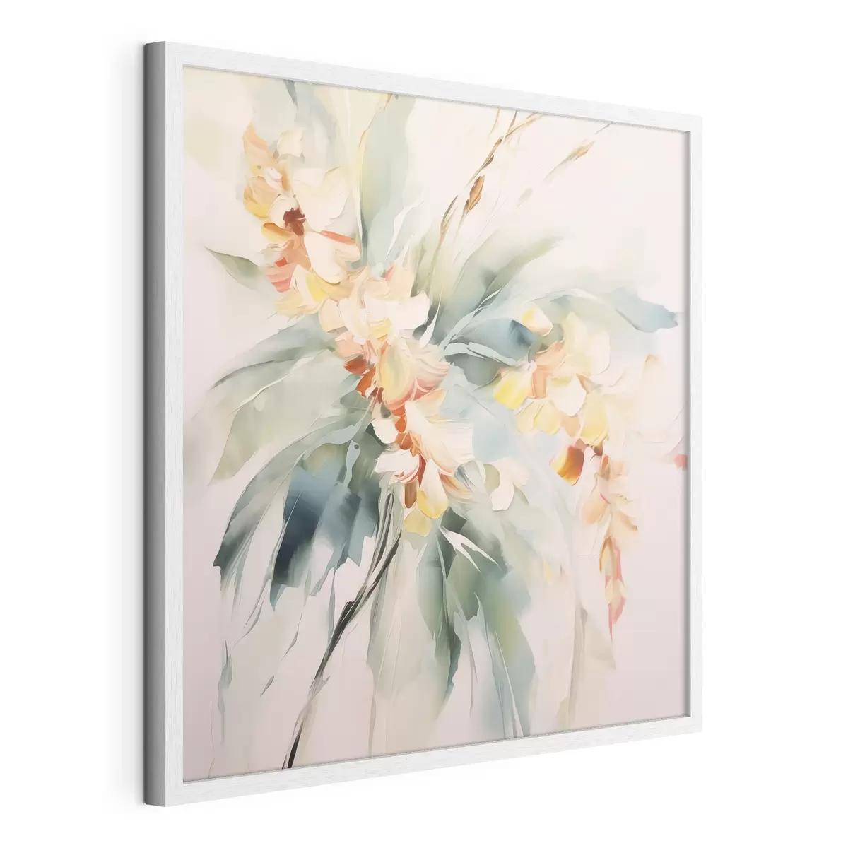 Poster Abstrakte Blumen im Laub f45305