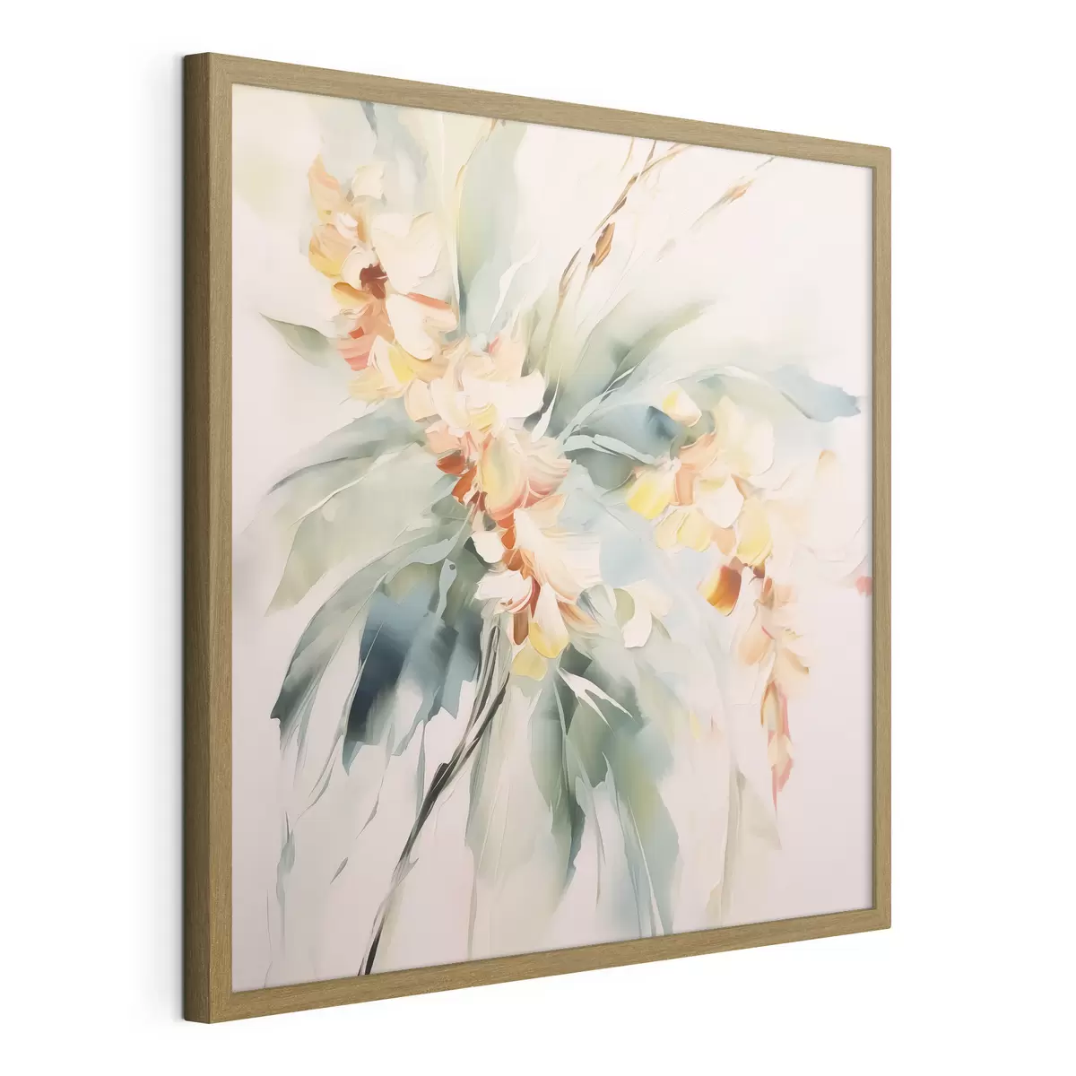 Poster Abstrakte Blumen im Laub f45305