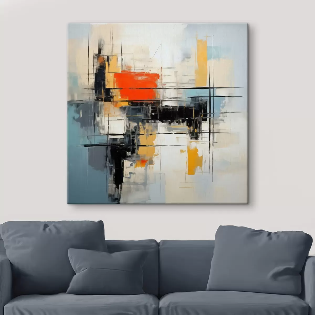 Fototapete Dynamische Leinwand im modernen Stil mit scharfen Strichen s45040