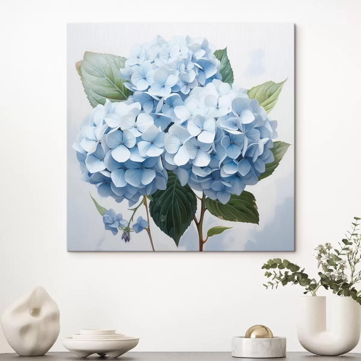 Fototapete Nahaufnahme von blauen Hortensienblüten s45044