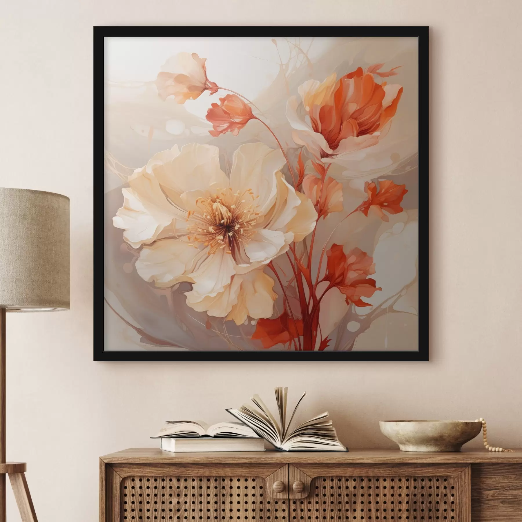 Fototapete Zauberhafte Blumen in Pastelltönen im verträumten Stil f45042