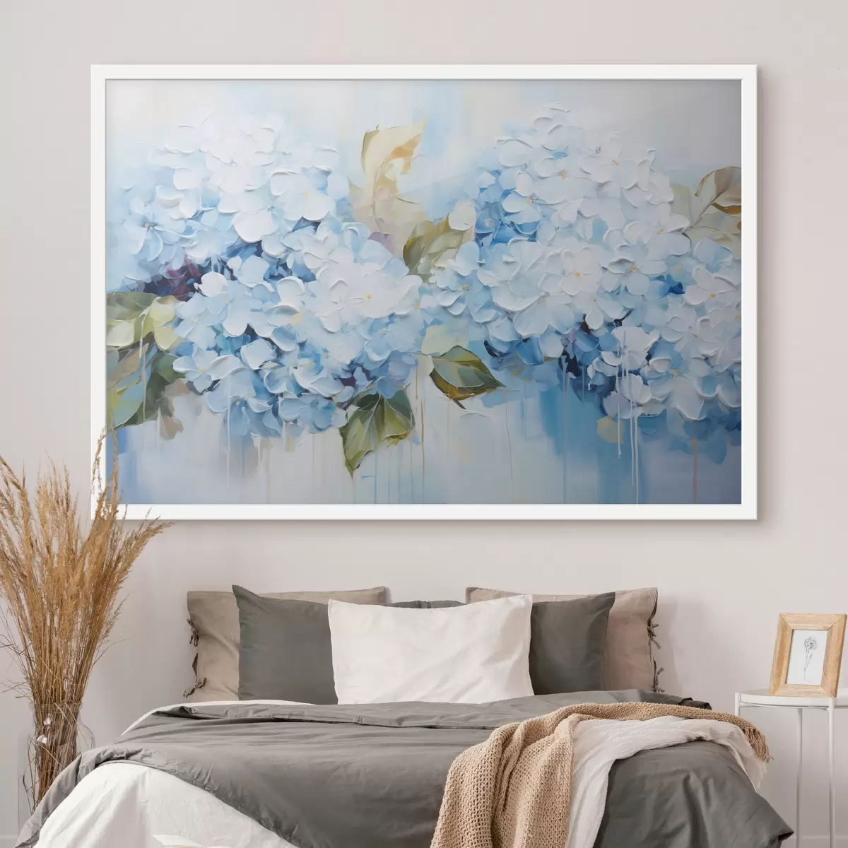 Poster Pastell-Hortensien in volumetrischer Maltechnik f45052