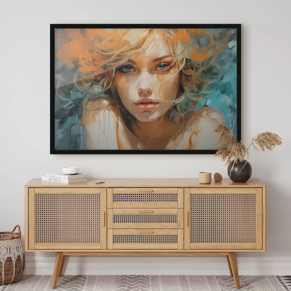 Poster Ausdrucksstarkes Frauenbild in abstrakt-realistischem Stil f45061