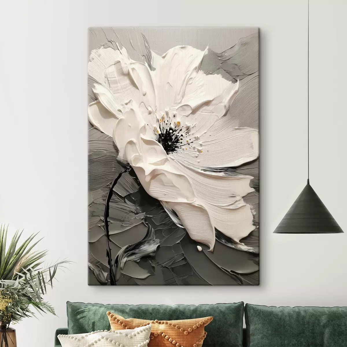 Fototapete Elegante Blüte: Modernes Gemälde mit geprägter Textur s45246