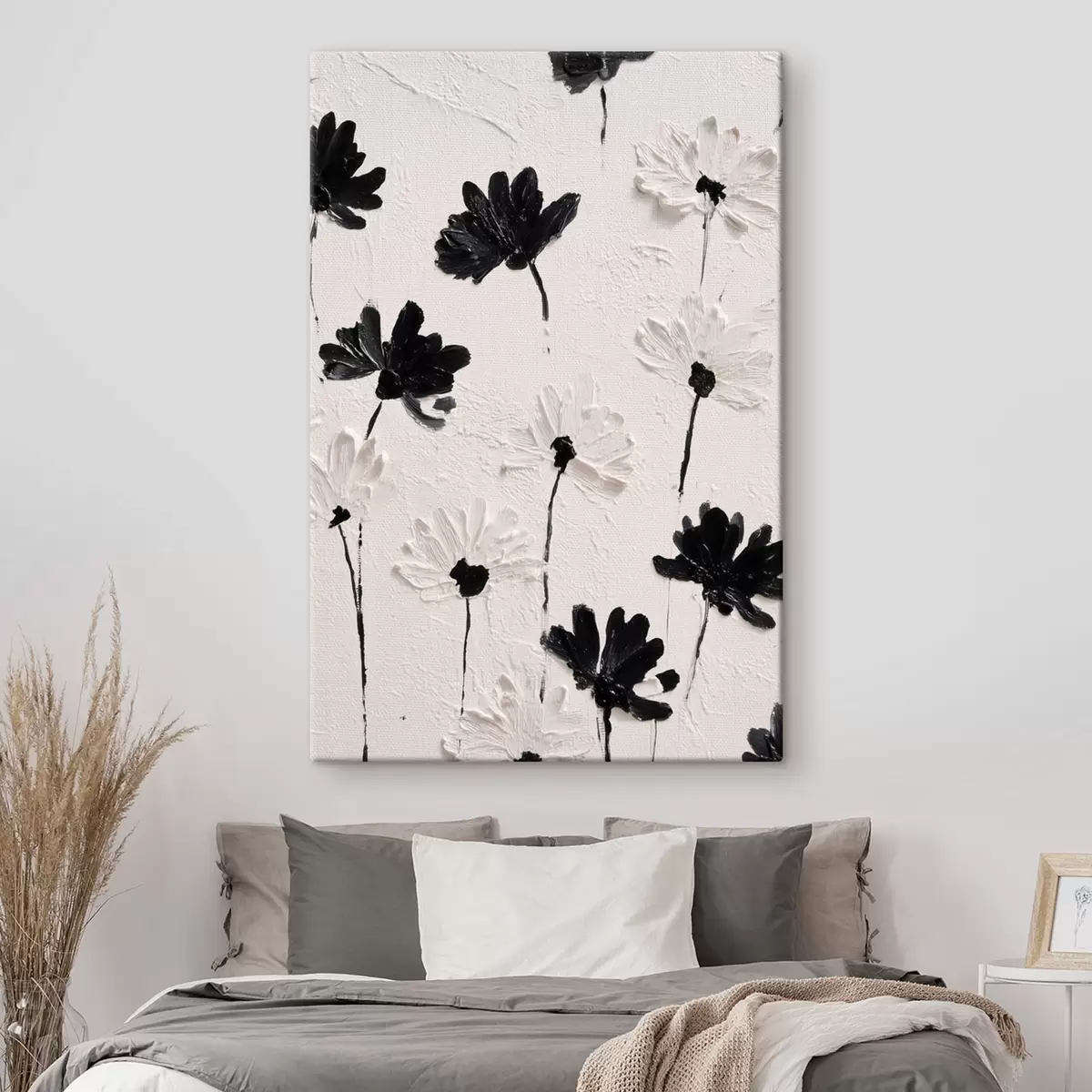 Fototapete Volumetrische Blumen: Impasto-Komposition in monochromen Tönen s45247