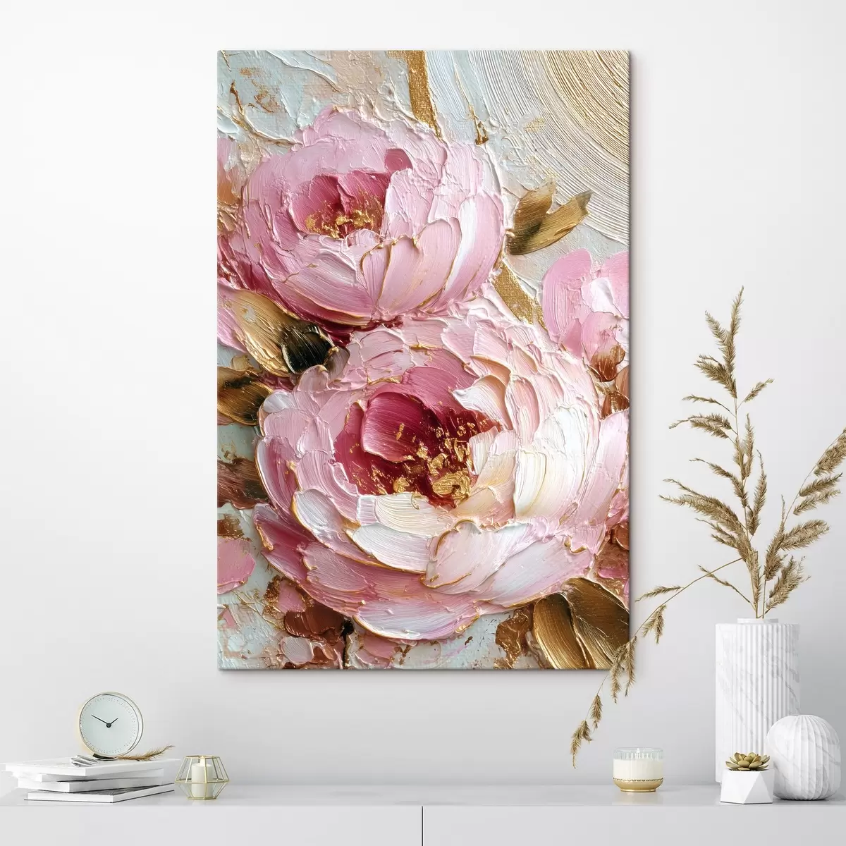 Fototapete Volumetrische Blütenblätter: Impasto-Kunst mit lebendiger Textur s45251