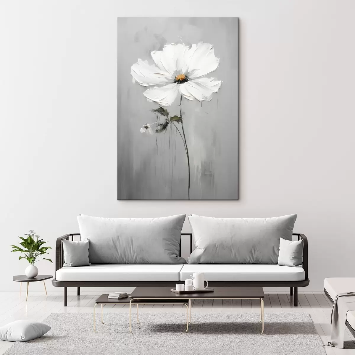 Fototapete Monochrome Blume im volumetrischen Stil s45253