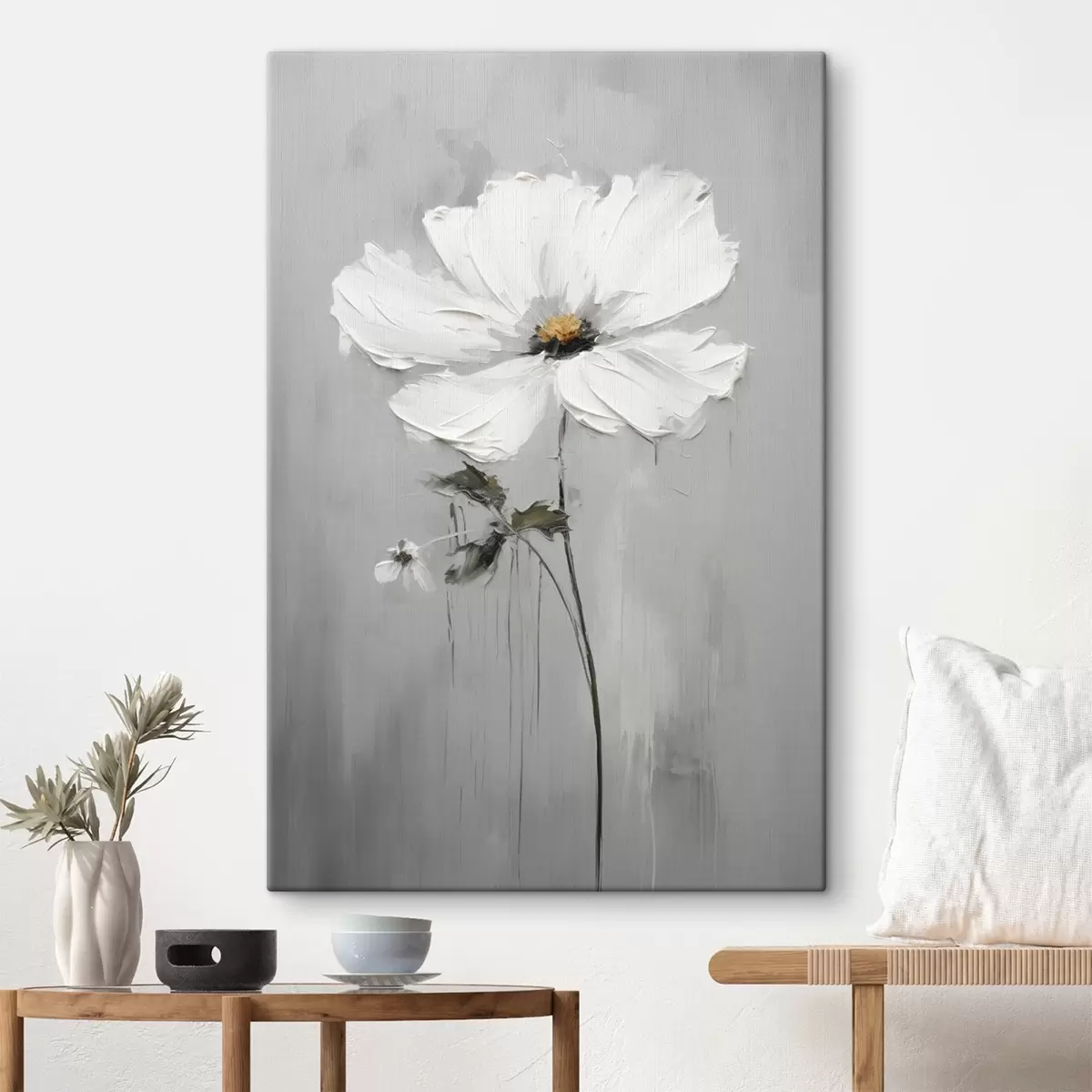 Fototapete Monochrome Blume im volumetrischen Stil s45253