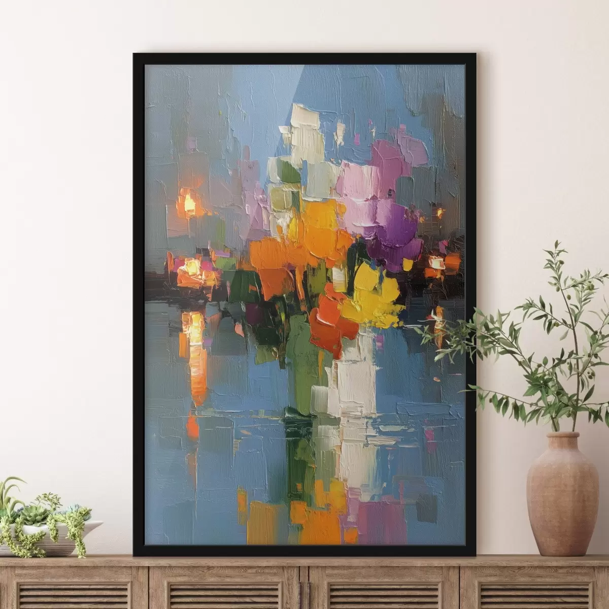Poster Urbane Abstraktion: Reflexion des Lichts im Wasser f45243