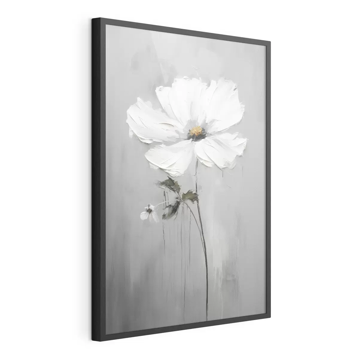 Poster Monochrome Blume im volumetrischen Stil f45253
