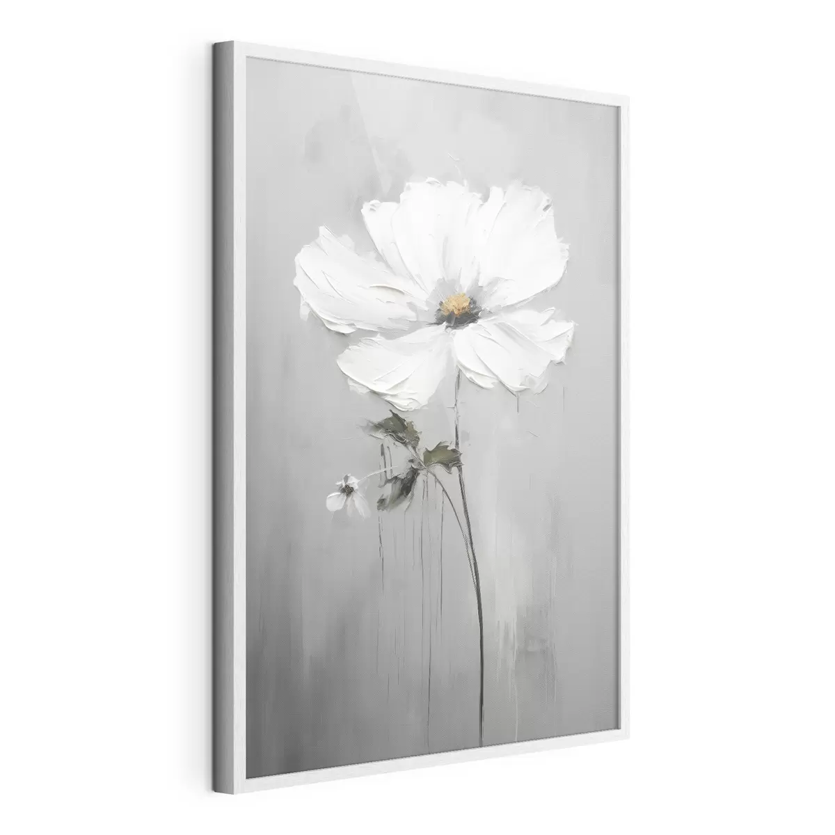 Poster Monochrome Blume im volumetrischen Stil f45253