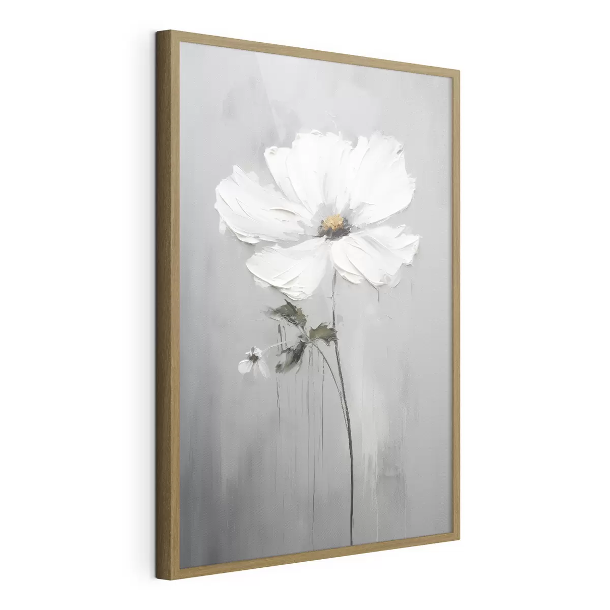 Poster Monochrome Blume im volumetrischen Stil f45253