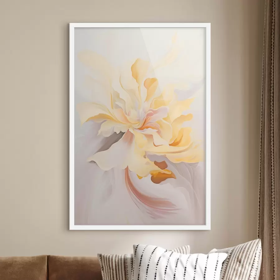 Fototapete Zarte Blume: Abstraktes Gemälde in Pastelltönen f45256