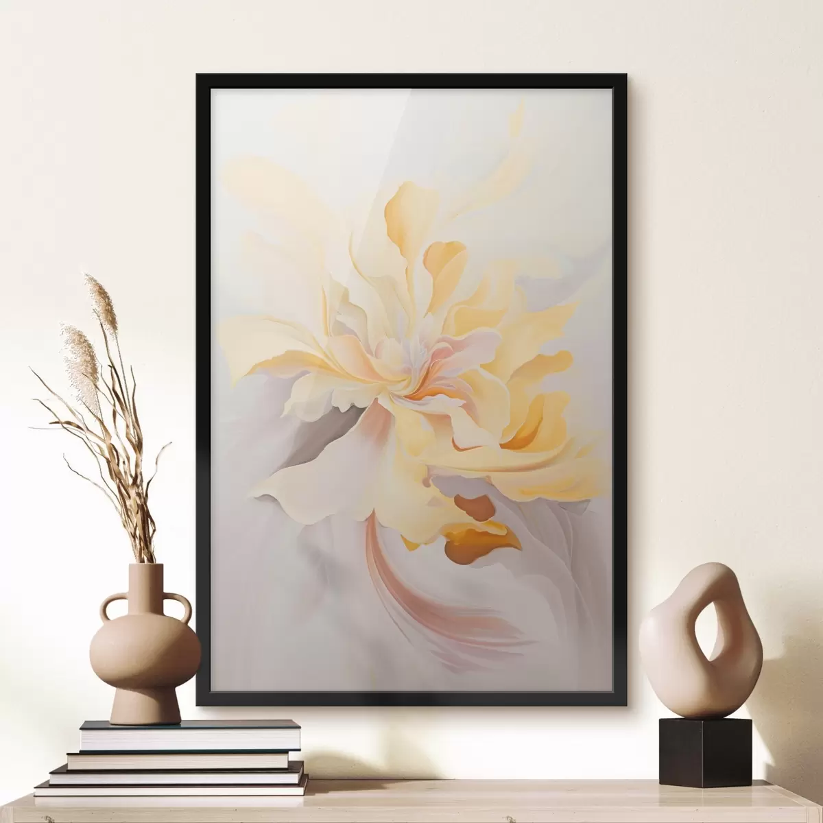 Poster Zarte Blume: Abstraktes Gemälde in Pastelltönen f45256