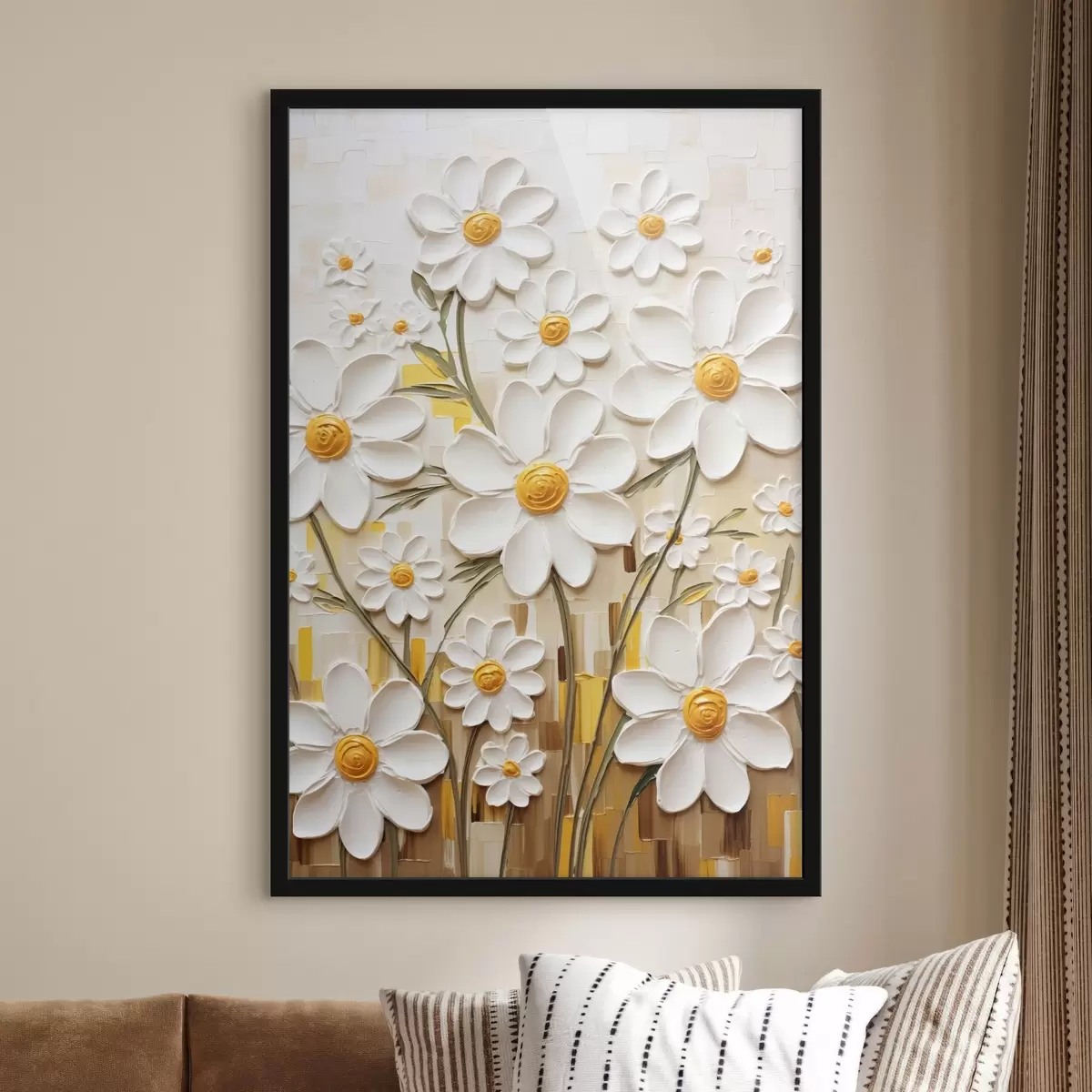 Poster Blumenkomposition im volumetrischen Stil mit Akzenten f45267