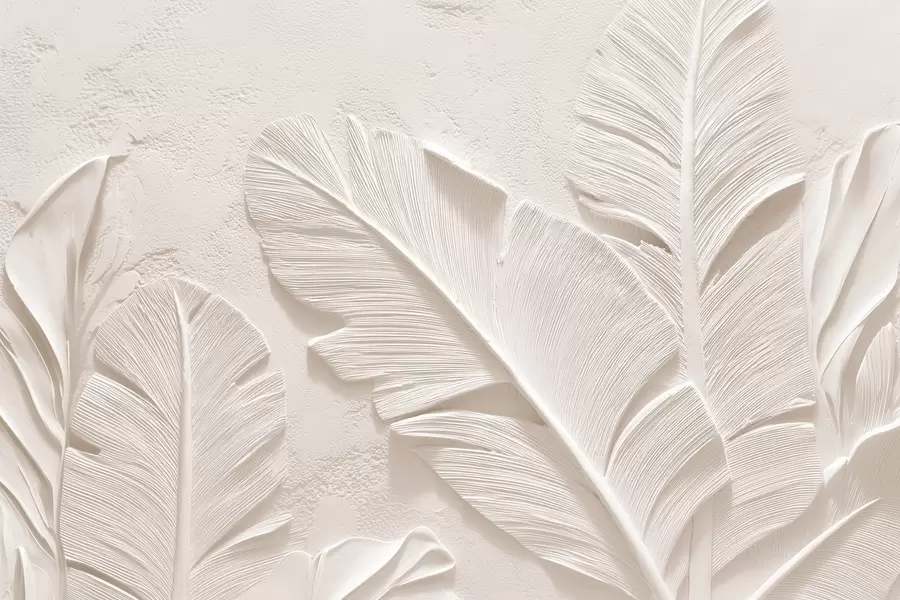 Fototapete Reliefblätter in warmen Beige-Sand-Tönen w09307v1