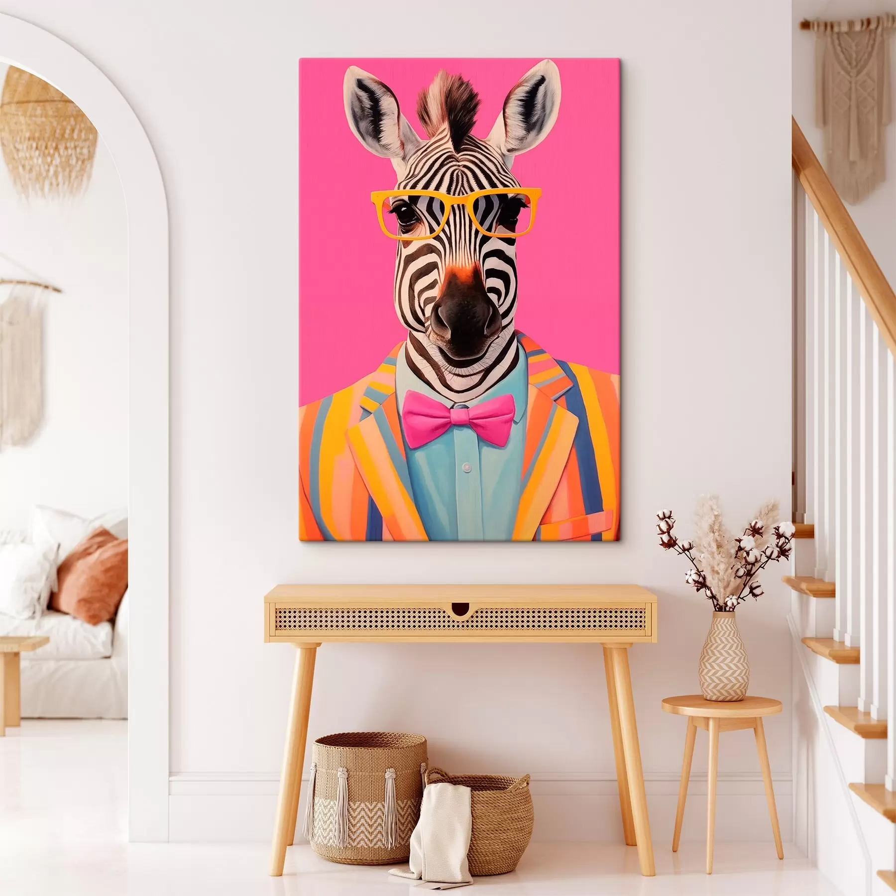 Fototapete Zebra im Anzug und mit Brille s45307