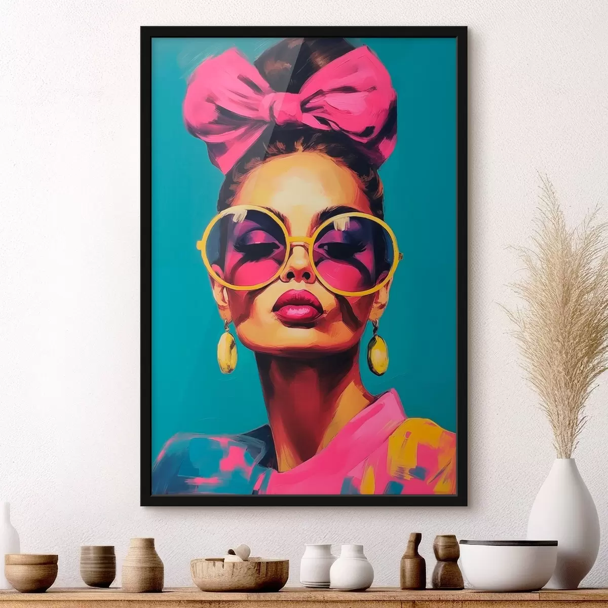 Poster Frau mit Sonnenbrille f45309