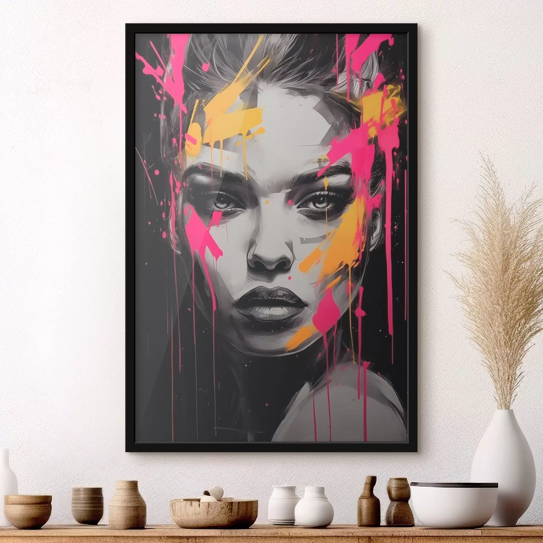 Fototapete Schwarzes und weißes Frauenporträt f45319