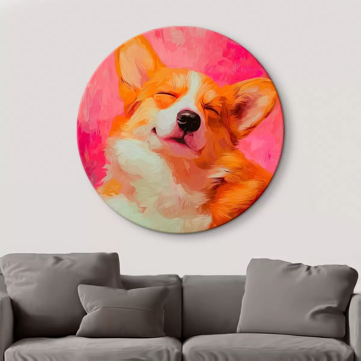 Runde Wandbilder Corgi-Hund r45312