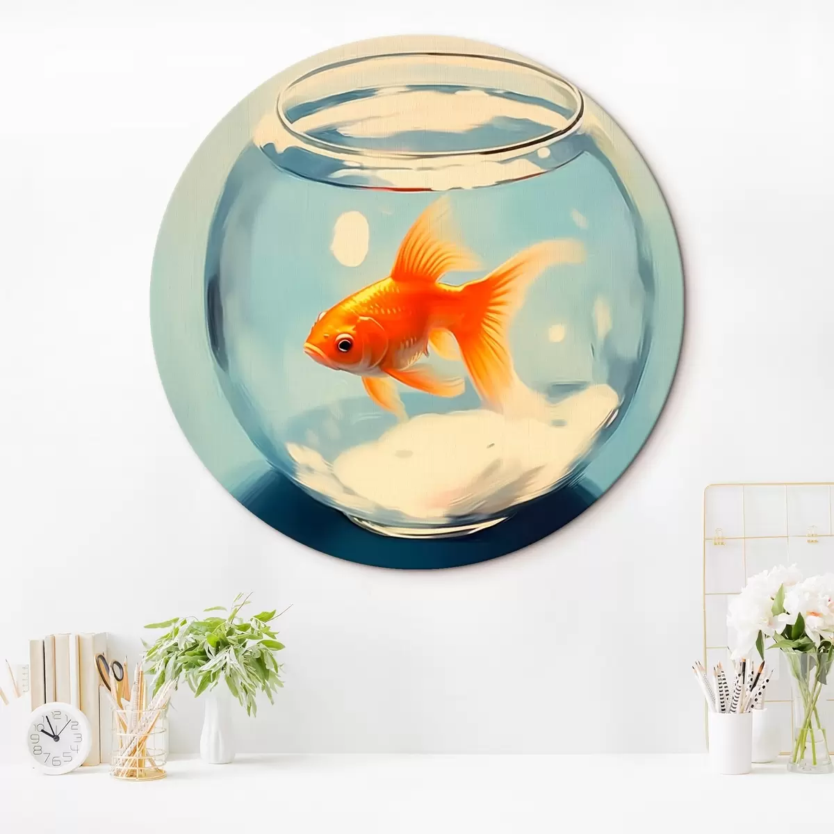 Runde Wandbilder Fische in einem Aquarium r45314