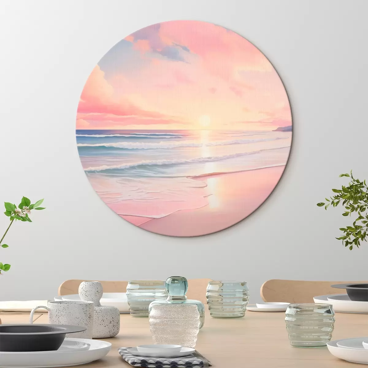 Runde Wandbilder Meer in der Morgendämmerung r45317