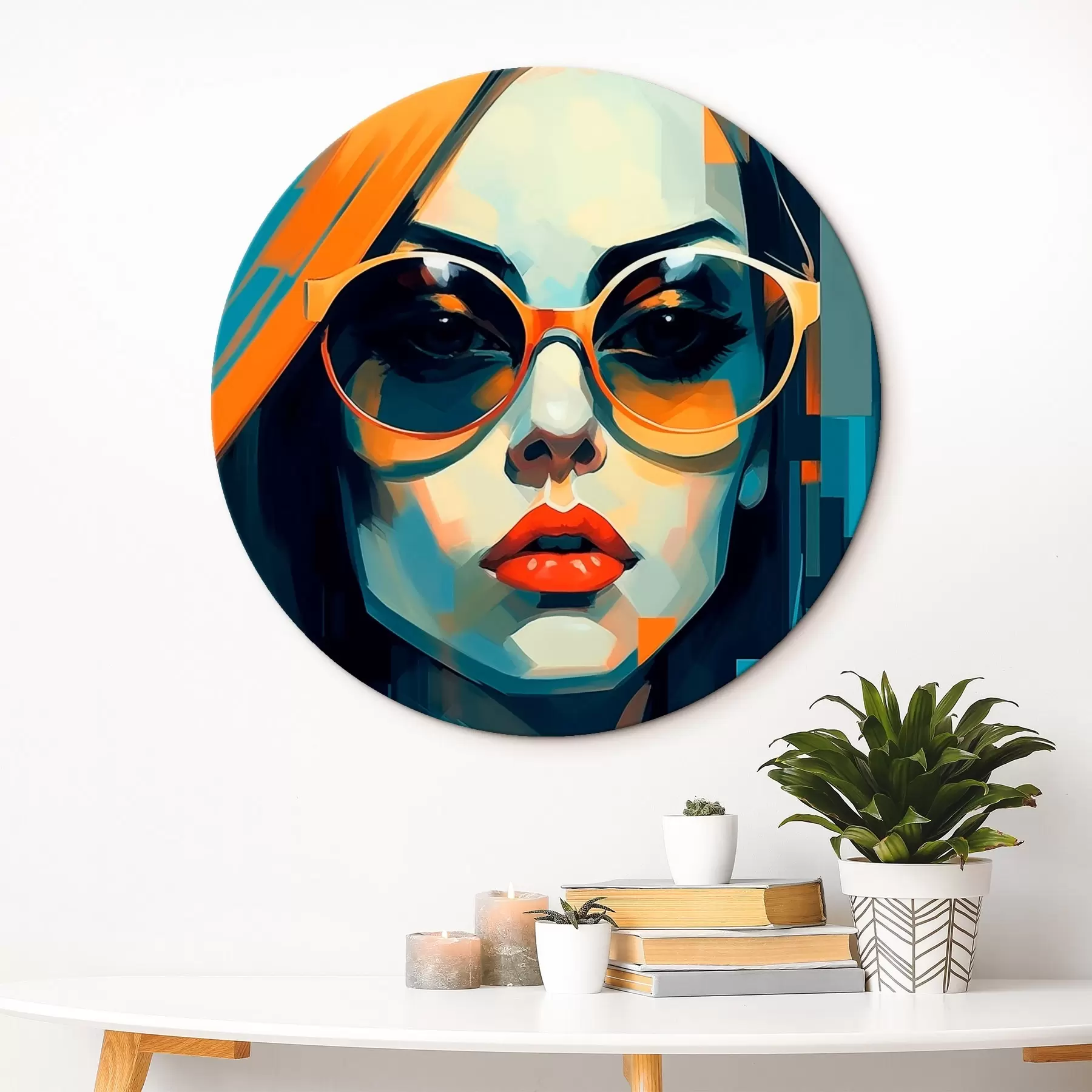 Fototapete Frau mit Sonnenbrille im digitalen Pop-Art-Stil r45327