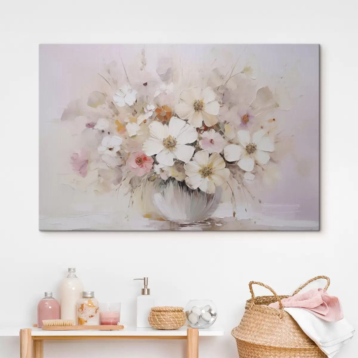 Fototapete Zarter Blumenstrauß als Nachahmung eines Gemäldes s45347