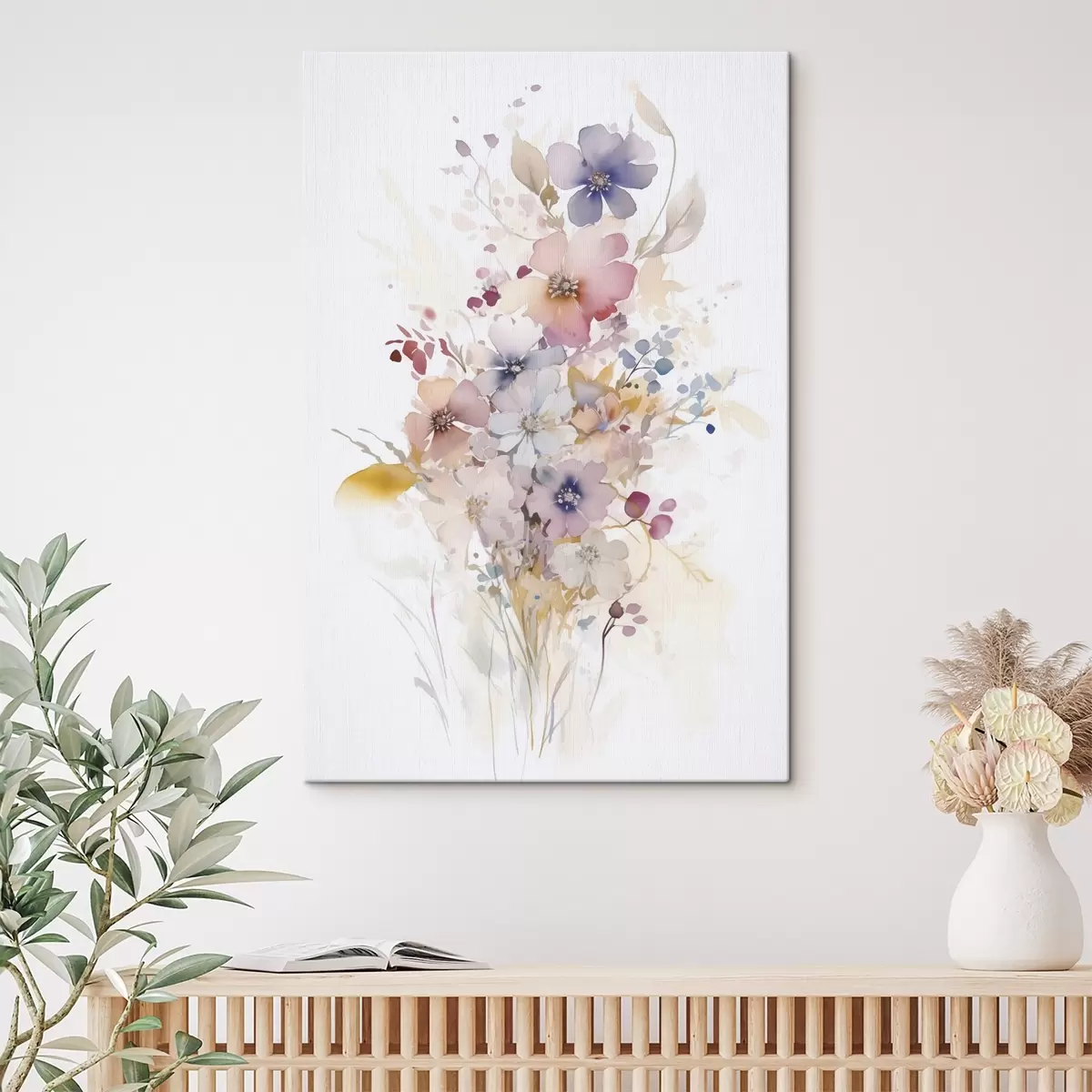 Fototapete Blumen Nachahmung von Aquarell s45353