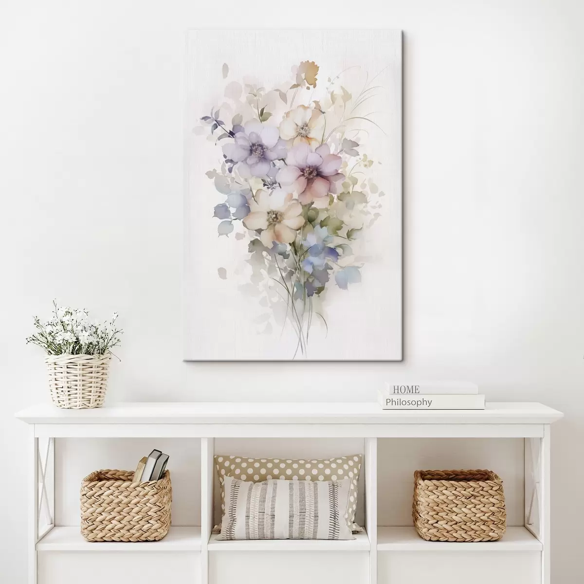 Fototapete Blumen Nachahmung von Aquarell s45354