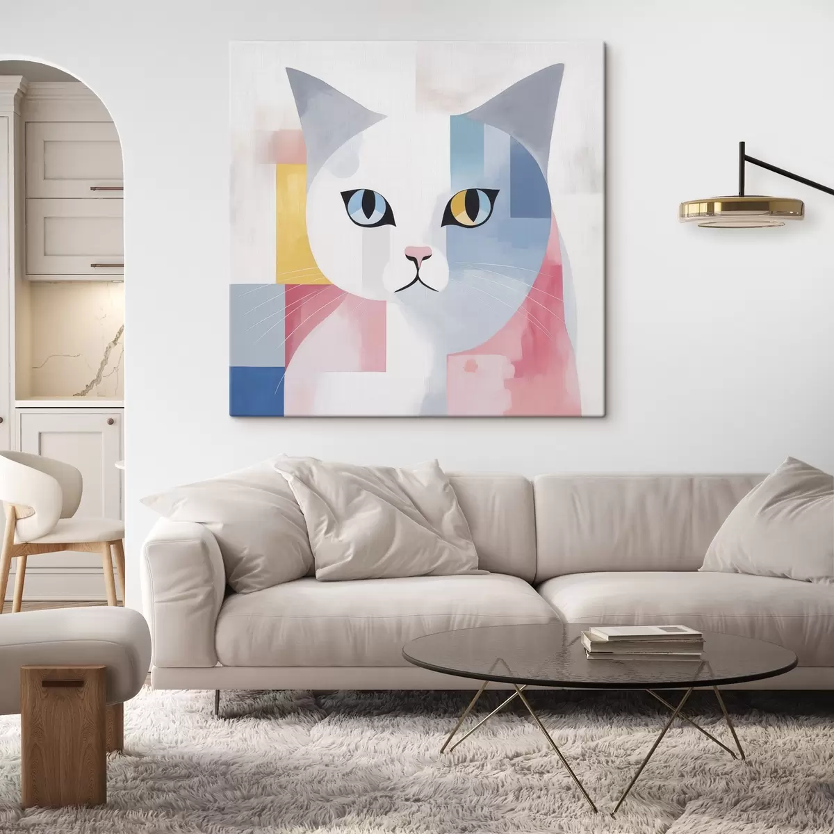 Fototapete Abstraktes Porträt einer Katze s45358