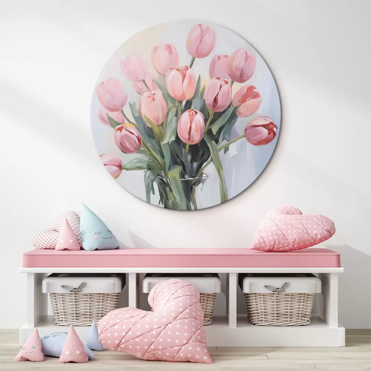 Runde Wandbilder Tulpen in einer Vase r45355
