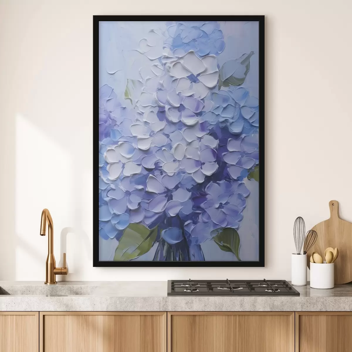 Poster Blumenstrauß aus Hortensien Nachahmung Malerei f45356