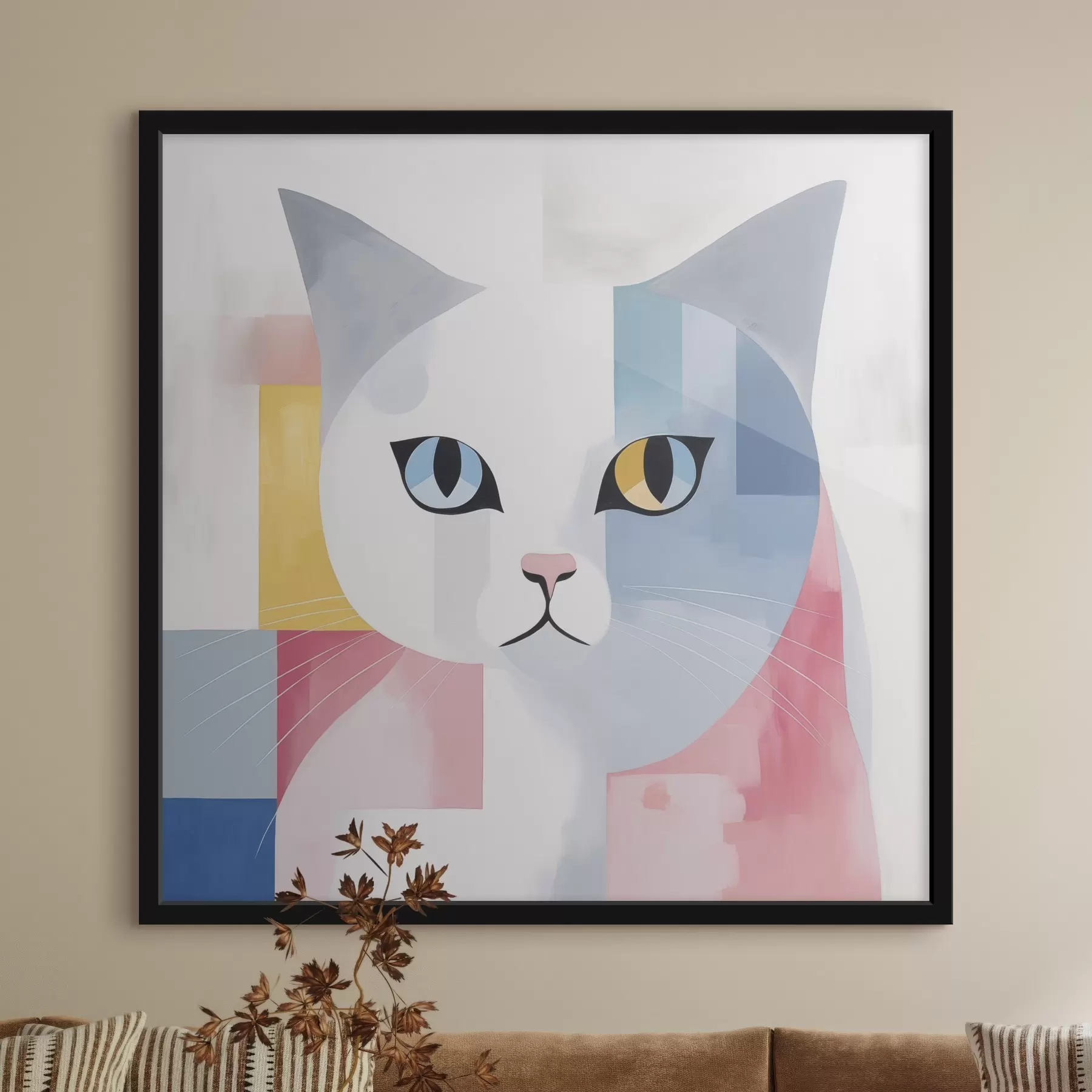 Fototapete Abstraktes Porträt einer Katze f45358