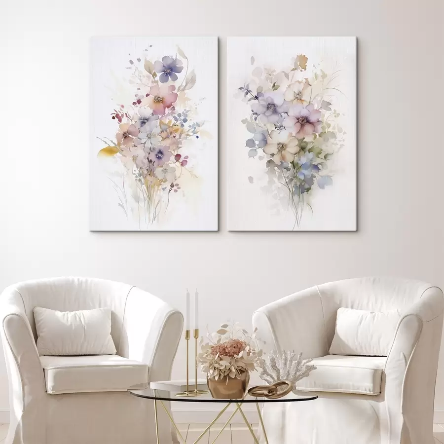 Fototapete Blumen Nachahmung von Aquarell m00590