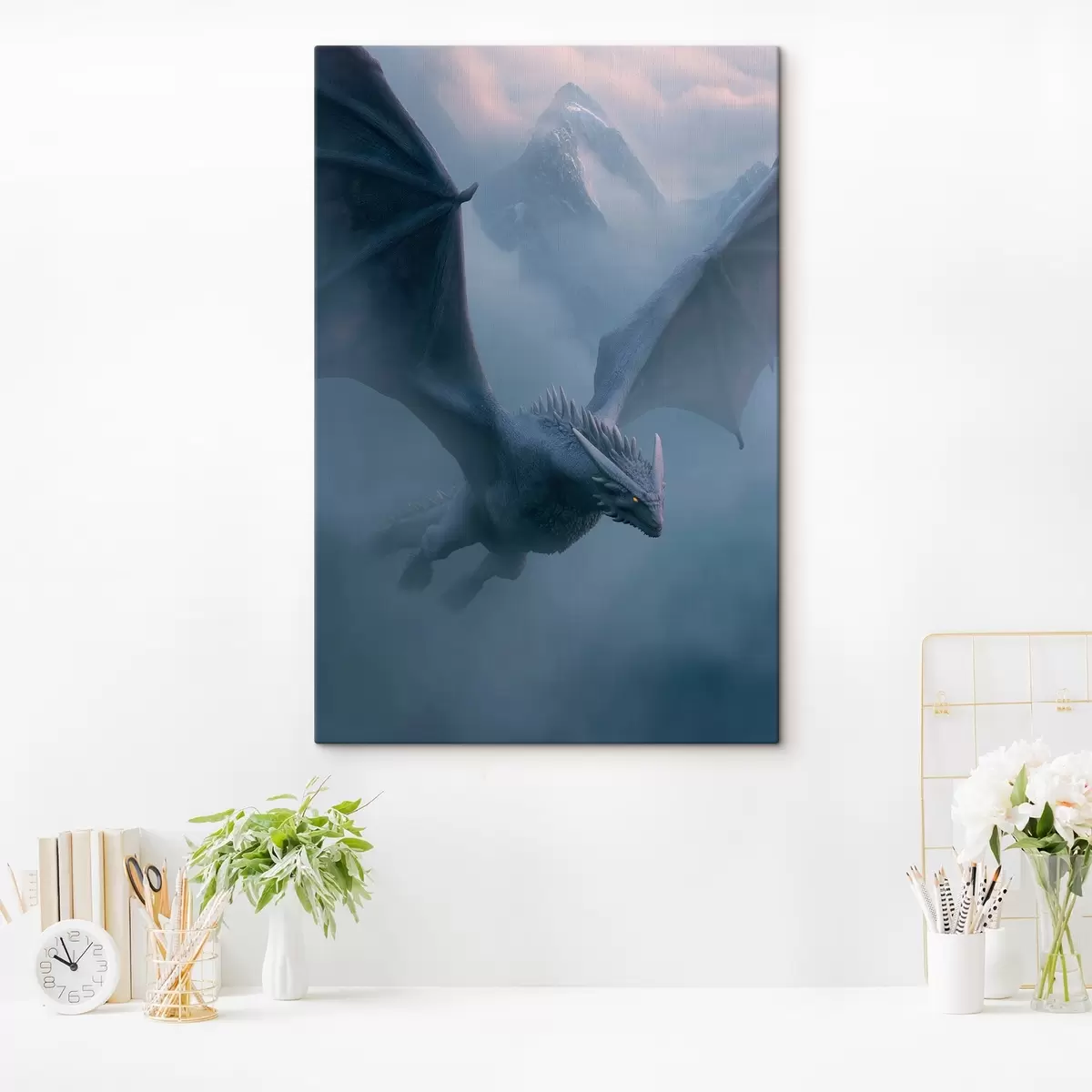 Fototapete Dunkler Drache am Himmel s45411