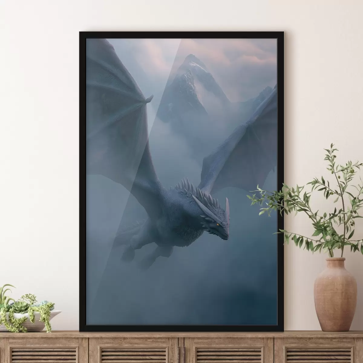 Poster Dunkler Drache am Himmel f45411