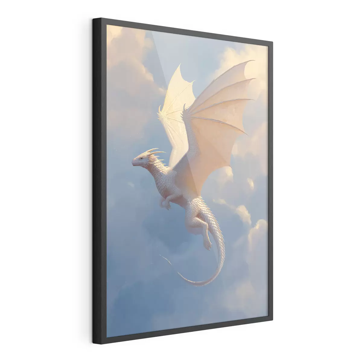Poster Weißer Drache am Himmel f45415