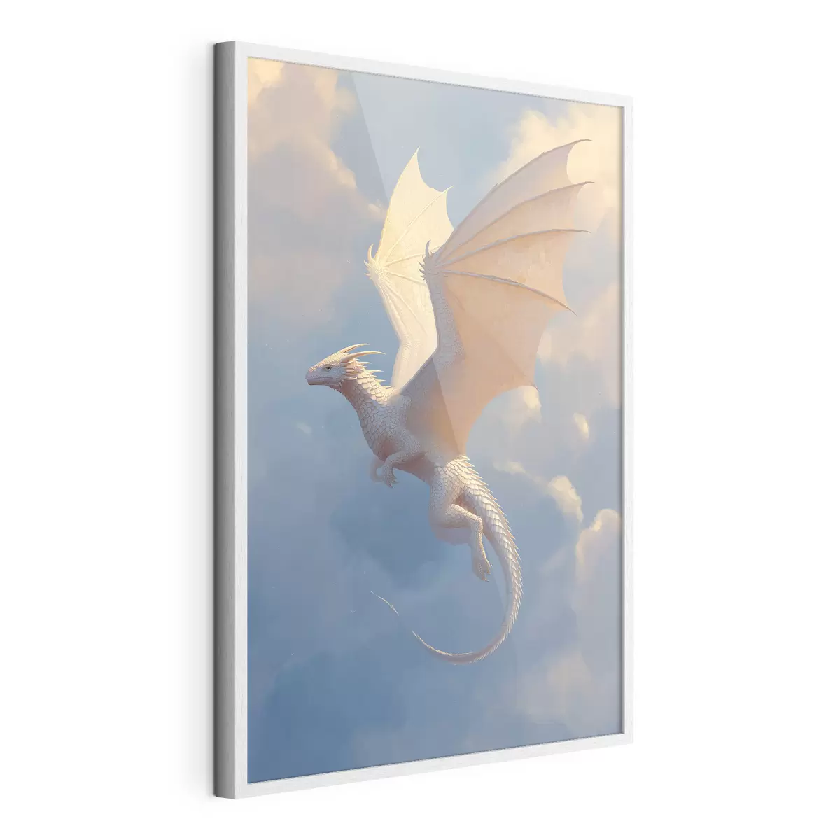Poster Weißer Drache am Himmel f45415