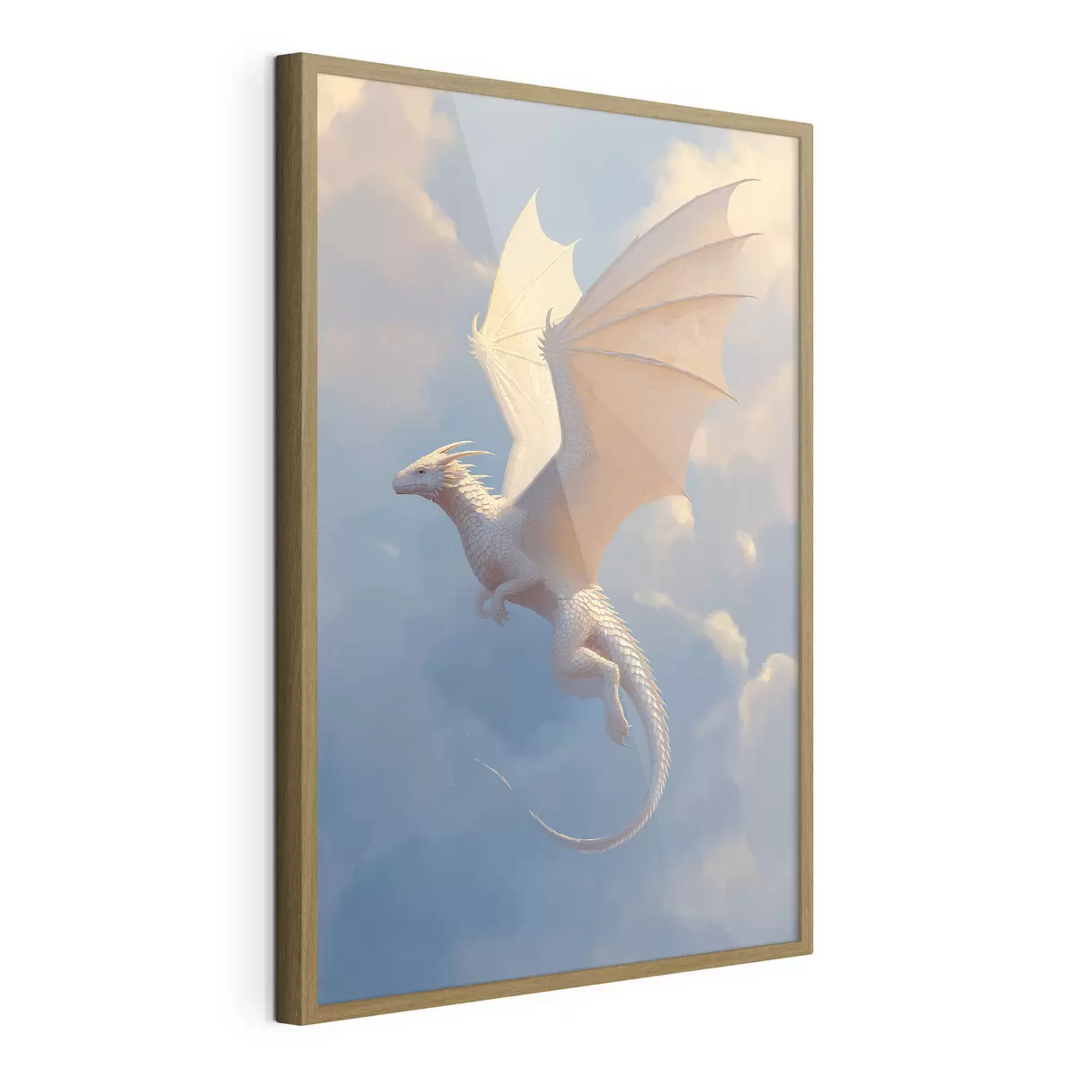 Poster Weißer Drache am Himmel f45415