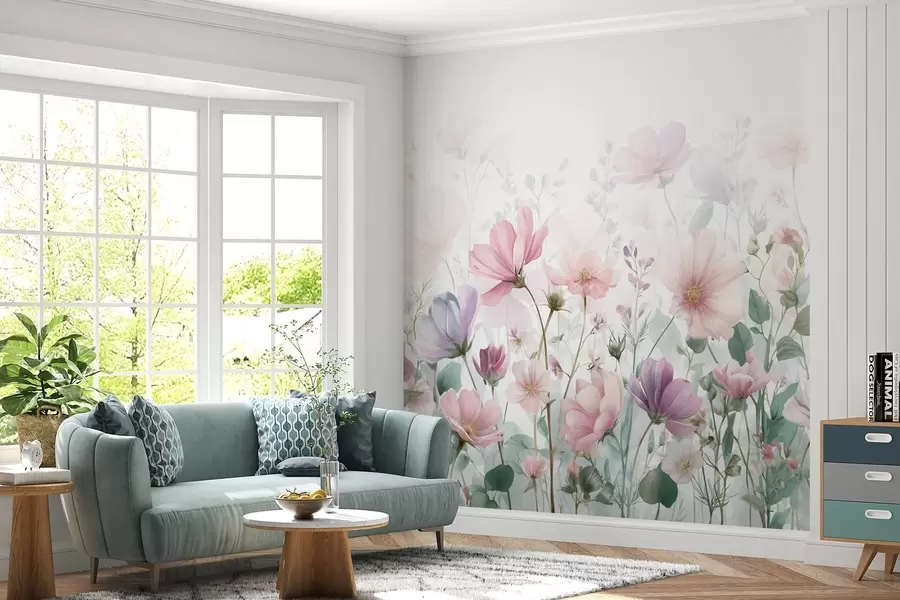 Fototapete zarte Wildblumen w04171