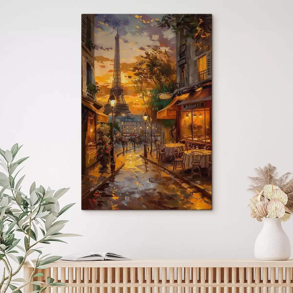 Fototapete Straße in Paris, Ölgemälde-Effekt s45340