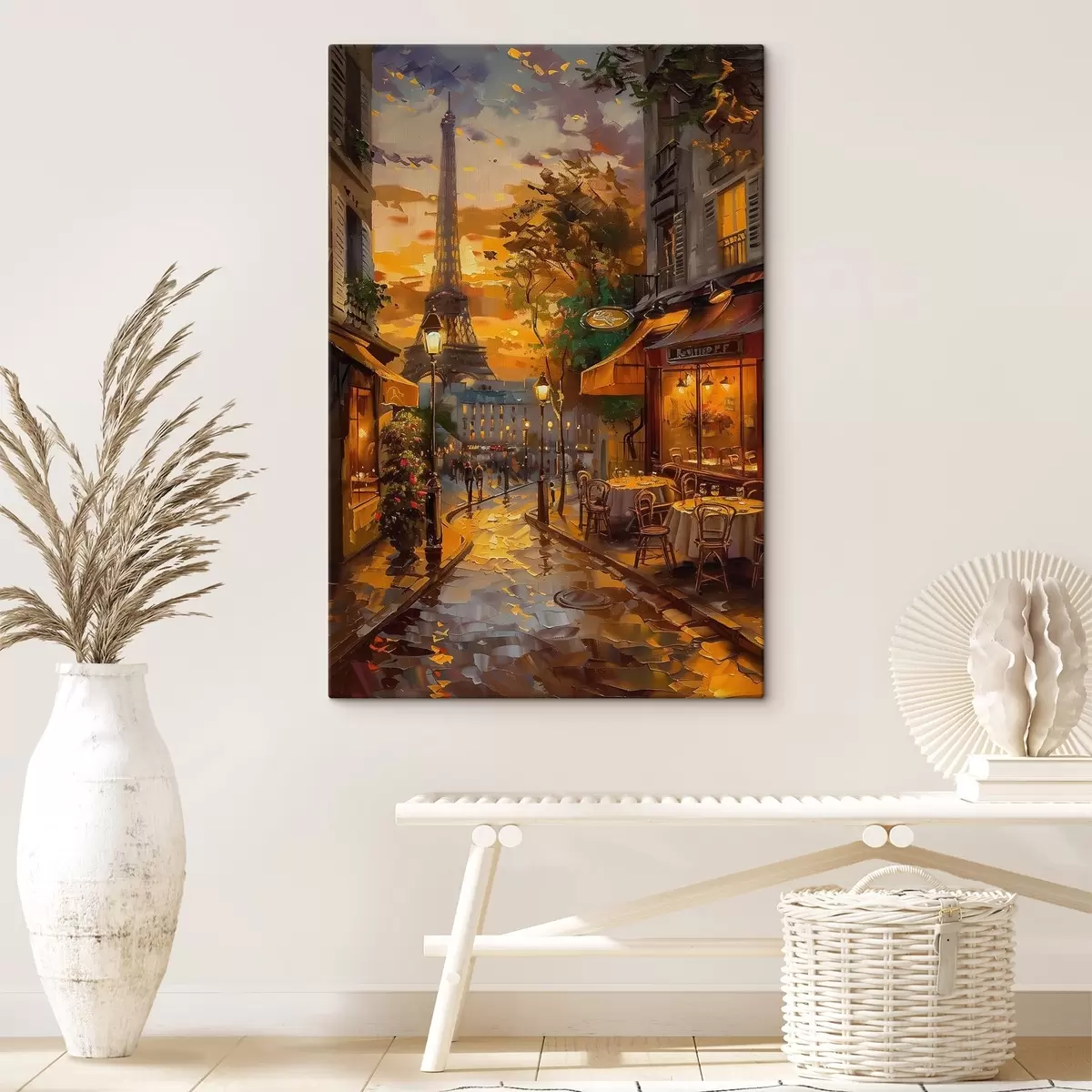 Fototapete Straße in Paris, Ölgemälde-Effekt s45340