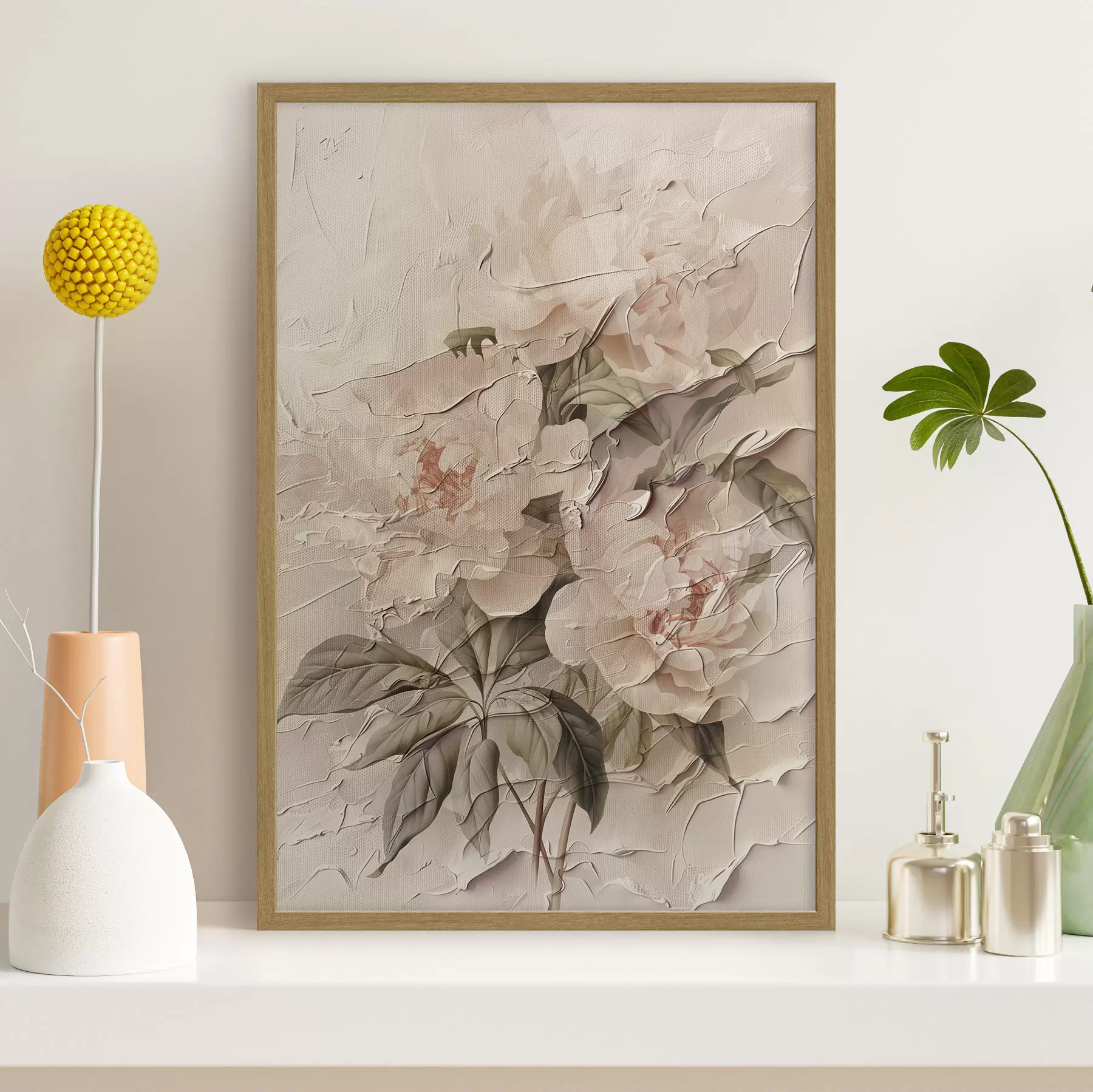 Fototapete Üppiger Strauß von Pfingstrosen im Aquarellstil auf hellem Hintergrund f45336